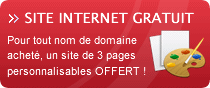 Site internet gratuit de 3 pages pour achat d'un nom de domaine